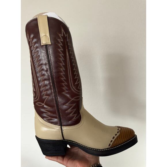 Laredo Bone Lizard Print Wingtip Boots 61161 Size 8 main image 12